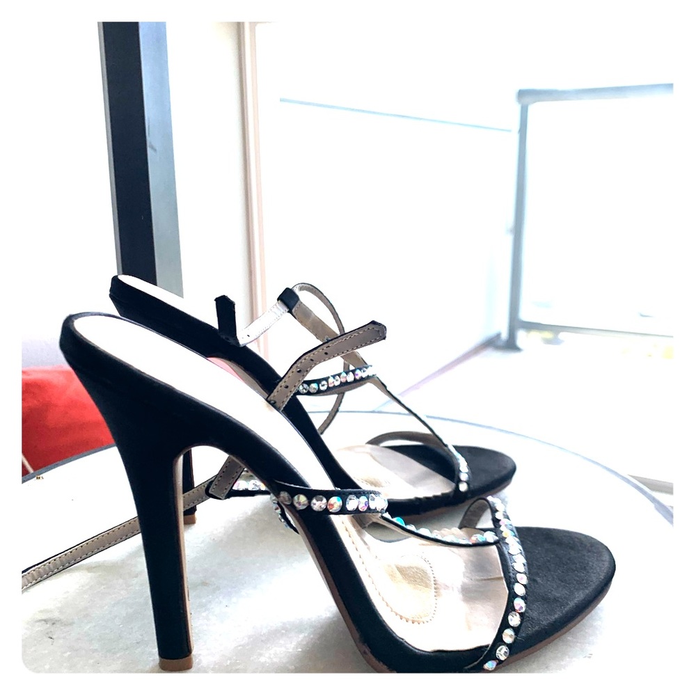 Black crystal sequin stiletto heel fancy sexy